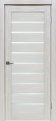 Межкомнатная дверь X-2 тон белая лиственница остекление сатинат белое