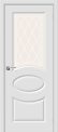 Межкомнатная дверь Скинни-21 П-23 (Белый) стекло художественное