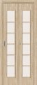 Межкомнатная складная дверь 2С Л-21 (БелДуб) остекление сатинато