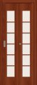 Межкомнатная складная дверь 2С Л-11 (ИталОрех) остекление сатинато