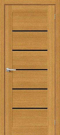 Изображение Межкомнатная дверь Вуд Модерн-22 Natur Oak стекло Black Star
