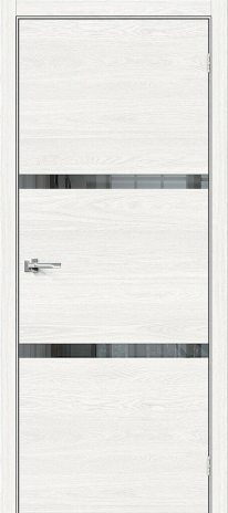 Изображение Межкомнатная дверь Браво-2.55 White Skyline стекло Mirox Grey