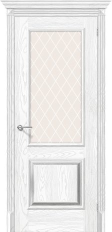 Изображение Межкомнатная дверь Классико-13 Silver Ash/Silver Rift стекло White Crystal