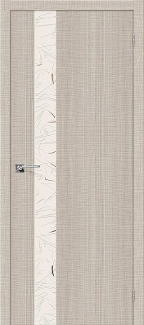 Изображение Межкомнатная дверь Порта-51 SA Cappuccino Crosscut стекло Silver Art
