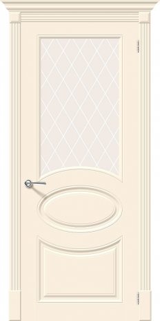 Изображение Межкомнатная дверь Скинни-21 Cream стекло White Crystal