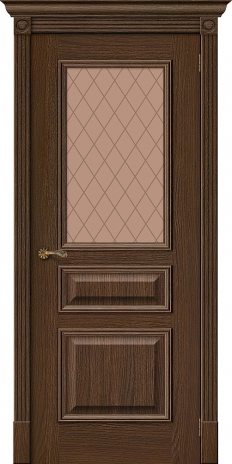 Изображение Межкомнатная дверь Вуд Классик-15.1 Golden Oak стекло Bronze Crystal