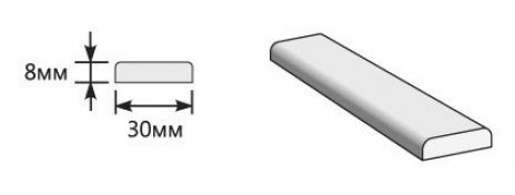 Изображение Притворная планка 2000*30*8 White Mix