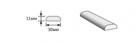 Изображение Притворная планка 2000*30*11 Т-06 (Темный Лак)
