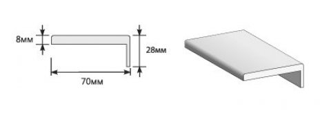 Изображение Наличник Т Прямоугольный 2150*70*8 Bianco Crosscut