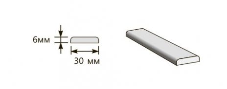 Изображение Притворная планка 2000*30*6 Ф-11 (Орех)