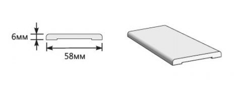 Изображение Наличник Прямоугольный 2150*58*6 Л-21 (БелДуб)