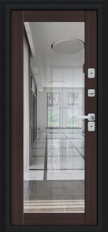 Изображение Входная дверь Thermo Флэш Декор Букле черное/Wenge Veralinga