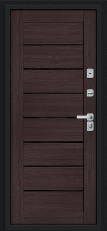Изображение Входная дверь Техно Д2/BChrome Букле черное/Wenge Melinga