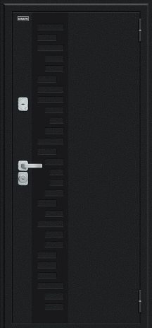 Изображение Входная дверь Техно Д2/BChrome Букле черное/Wenge Melinga