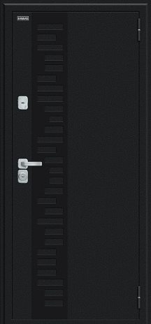 Изображение Входная дверь Thermo Техно Декор-2 Букле черное/Snow Melinga