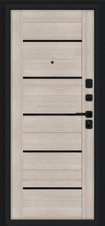 Изображение Входная дверь Грид Букле черное/Cappuccino Melinga